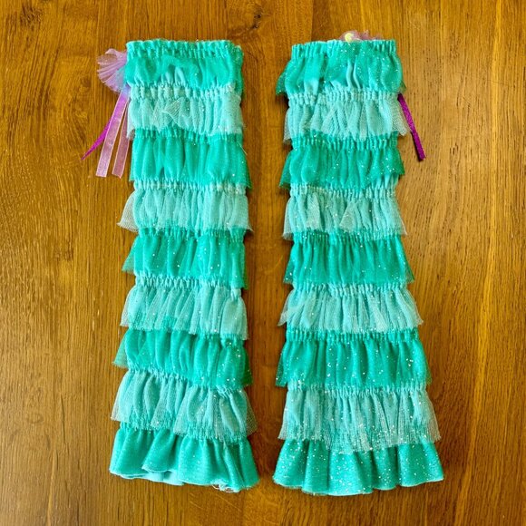 DISNEY Little Mermaid Ariel Sparkly Leg Warmers Girls S 4-6 Halloween Dress Ups - Picture 2 of 7